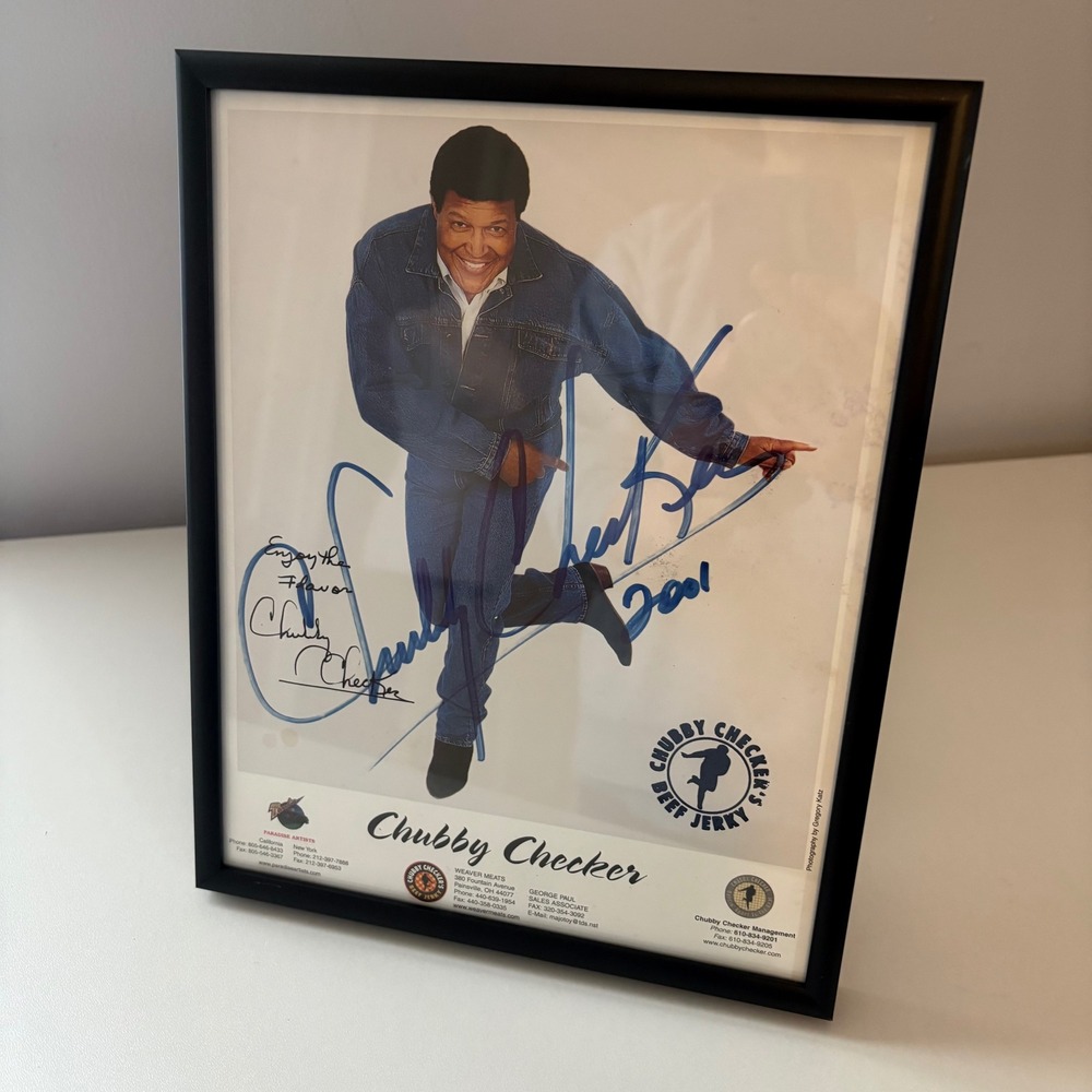 Chubby Checker Beef Jerky 8X10 Autographed Framed Photo Signed 2001